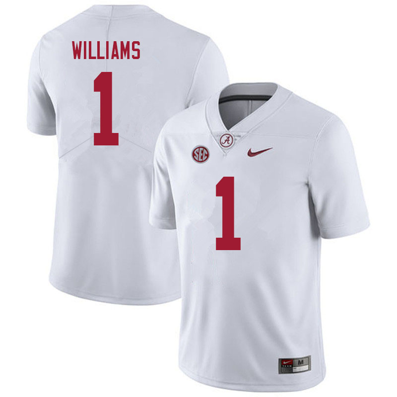 Alabama Crimson Tide Men's Jameson Williams #1 White NCAA Nike Authentic Stitched 2021 College Football Jersey ZD16V62AM